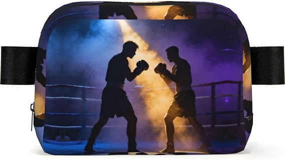 Fog Boxer Silhouette Waterproof Waist Bag for Men Women-Adjustable Bum Bag for Travel, Lightweight Crossbody Chest Bag for Running Gym