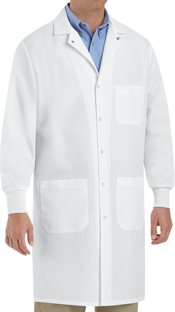 Red Kap Unisex Adult Specialized Cuffed Lab Coat With 3 Exterior Front Pockets