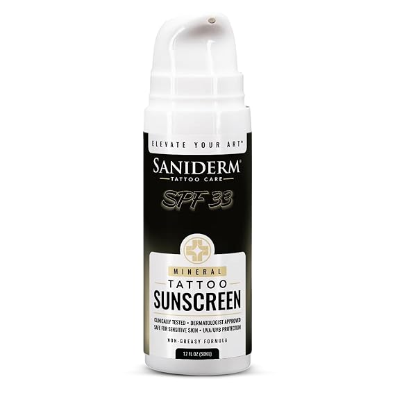 Saniderm - Mineral Tattoo Sunscreen SPF 33 UVA/UVB Protection - 50 mL