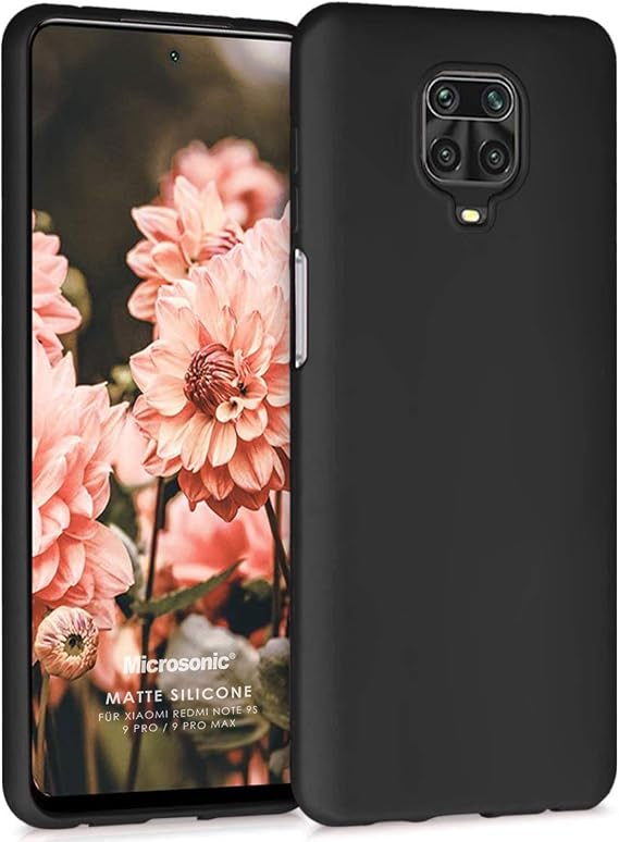 Microsonic Matte Silicone Xiaomi Redmi Note 9S için Kılıf Siyah [Redmi Note 9S ile Uyumlu Kılıf - Siyah]