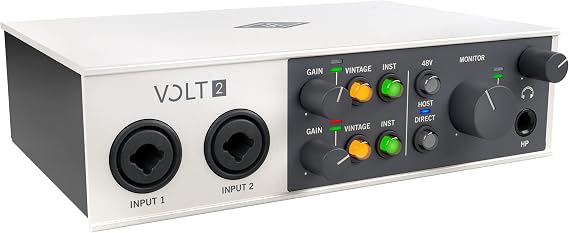 Universal Audio Volt 2 USB Audio Interface for Recording Podcasting and Streaming with Extensive Audio Software Package