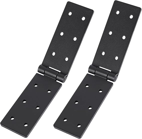 Folding Hinge, 2 Pcs Heavy Duty Piano Hinge, Heavy Duty Black Metal Hinges Open Metal Coated Hinges for Wooden Garden Furniture Doors & Tool Boxes(198 * 40 * 4.7MM)