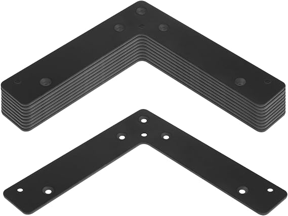 GBGS 10 Pcs 6" Flat L Corner Brace,Black Mending Plate