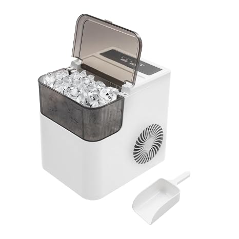 Smart Countertop Ice Makers, Portable Ice Maker Machine with Self-Cleaning, 26lbs/24Hrs, Electric Ice Maker for Home Kitchen Party Camping RV, with Ice Scoop