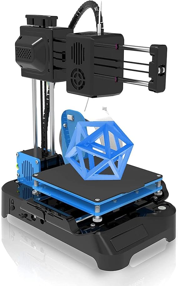 FDM Mini 3D Printer, DIY High Precision Small 3D Printer Beginner, Fast Heating, 4x4x4 Inch Printing Volume, Portable 3D Printer for Windows XP 7 8 10 US Plug