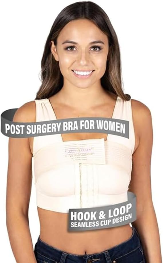 ContourMD Post-Surgery Bra for Women, Style 31 Velcro Compression, Dual Support, Adjustable, Perfect for Recovery, B/C Cups