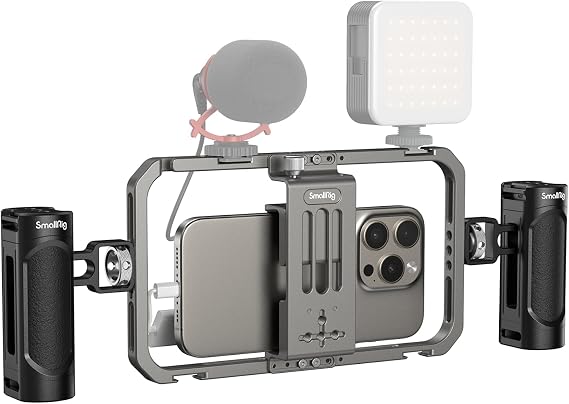 SmallRig Smartphone Video Kit Aluminum Video Rig Handheld Stabilizer for iPhone 17 / 17 Pro / 17 Pro Max / iPhone 16 / 15 / 14 / 13 / Pro / Max for HUAWEI / Android Phone Tiktok / Youtube Live Streaming / Vlogging 4121