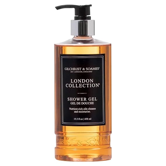Gilchrist & Soames London Shower Gel & Body Wash Hydrating Cleanser with Red Tea, Soy, Grape Seed Oil Sulfate, Paraben, Cruelty Free Cleanse with Crisp, Clean Scent, 15.5 oz.