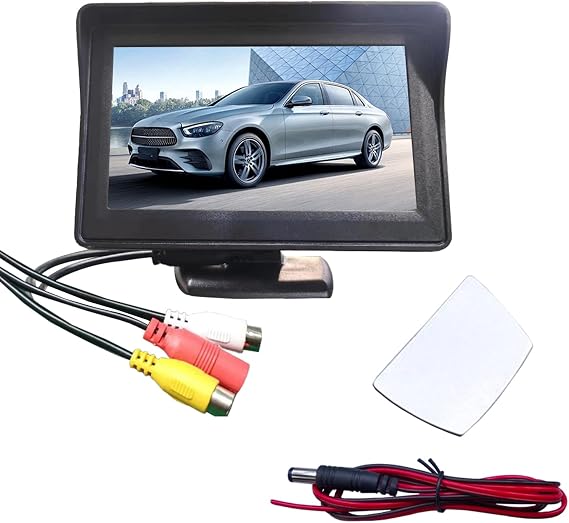 ZIMISI 4.3 Inch TFT LCD Car Color Parking Aid System Monitor Display, DC 12V Car Rearview Reverse Screen, Automotive LED Backup Camera Monitor for Truck, Pickup, SUV