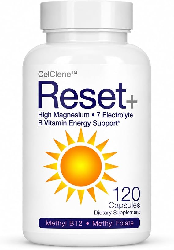Reset+, 7 Energy Electrolytes, High Methyl B12, Methyl Folate, Pink Salt, High Magnesium, Super B Complex, Green Tea & Green Coffee Extracts, Biotin, Zinc, 72 Trace Minerals