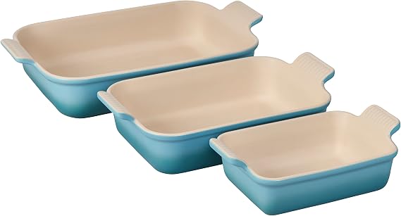 Le Creuset Stoneware Heritage Rectangular Baking Dish, 3 pc., Caribbean