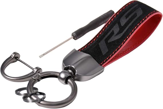 Double Layer Sporty Suede Leather Keychain RS for Chevrolet Camaro Malibu