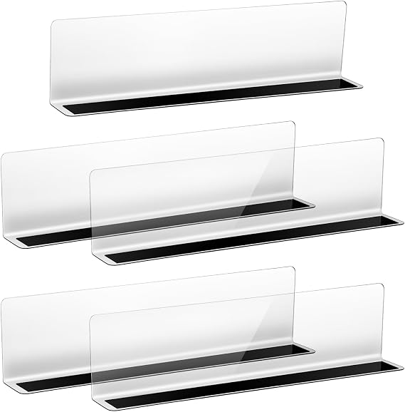 ULTECHNOVO Plastic Shelf Dividers, Clapboard Shelf Dividers, Supermarket Shelf Organizers, Commodity Shelf Separators with Magnet, 25X6cm, 5 Pack
