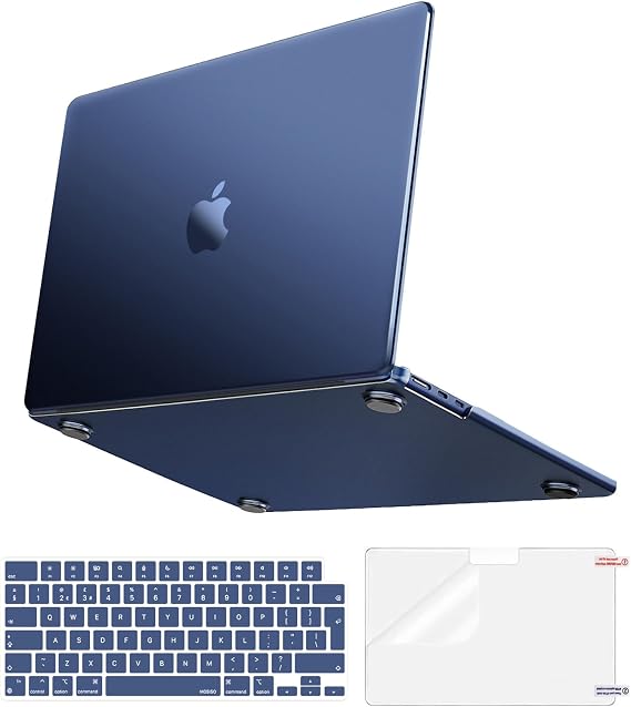 MOSISO Compatible with MacBook Air 13 inch Case 2026-2022, Midnight Clear