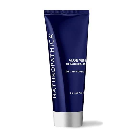 Naturopathica Aloe Vera Cleansing Gel, 2 fl oz | Travel-size clarifying facial cleanser with aloe vera & lavender. Gently removes impurities while keeping skin hydrated.