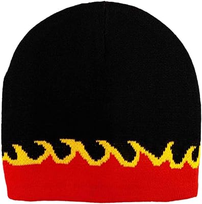 COUVER Fall Winter Beanie Knit Hats for Men Women Warm Soft Stylish Flame Skull Beanie Hat, 1 Piece