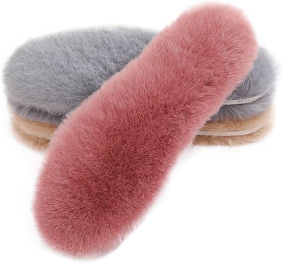 5 Pairs 5 Colors Insoles Sheepskin Lambswool Blended Shoe Insoles for Women Men Warm Think Fuzzy Wool Shoe Insoles Thick Sheepskin Fleece Insoles