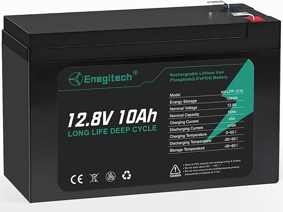 12V 10Ah LiFePO4 Lithium Battery, 2000+ Cycles Perfect for Fish Finders