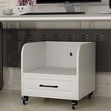 Printer Table Movable Printer Stand Home Printer Cart Large Machine Stand Under Desk Heavy Duty Rolling Printer Table with Storage Drawer Easy to use