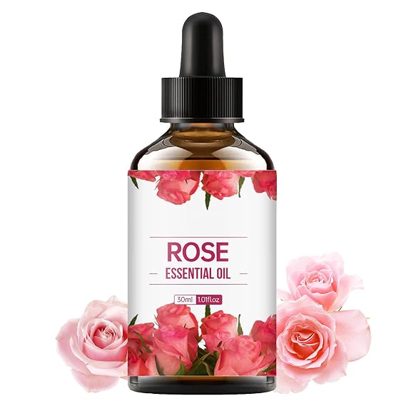 Organic Rose Oil for Face, Body & Hair, Lightweight Moisturizing Rose Facial Oil for Face, Helps Reduce the Look of Wrinkles & Fine Lines, Multi-Use Skin Care & Aromatherapy, 30ml