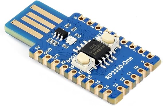 RP2350-One 4MB Flash MCU Board for Raspberry Pi RP2350A Dual-Core & Dual Architecture Microcontroller Chip, Pico-Like MCU Board Onboard PCB Type-A Plug, C/C++, MicroPython