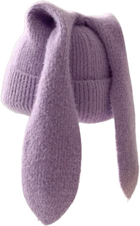Women Bunny Beanie Rabbit Long Ears Cap Cute Funny Bunny Hats Knit Winter Warm Hat Outdoor Ski Skull Cap