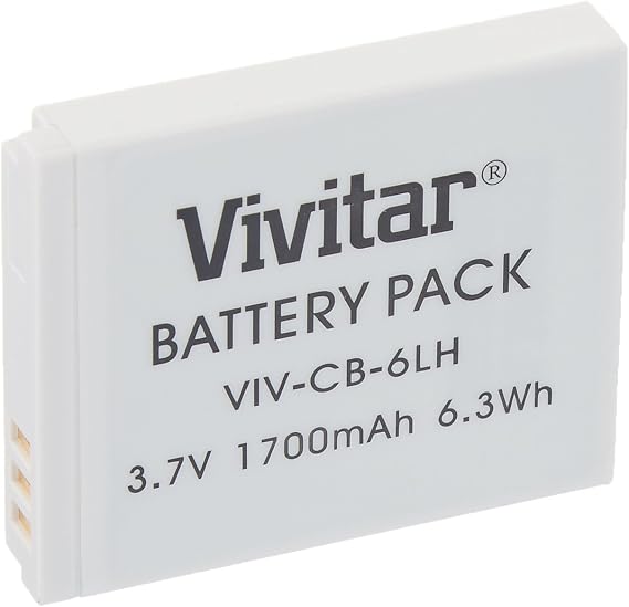 Vivitar NB-6L / NB-6LH Ultra High Capacity 1700mAh Li-ion Replacement Battery for Select Canon Digital Cameras