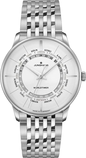 JUNGHANS Meister Worldtimer Automatic 40MM Watch - Sapphire Crystal Glass