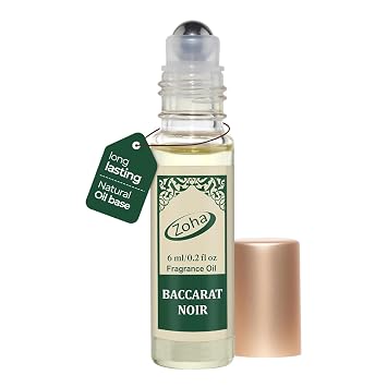 Zoha Baccarat Noir Cologne for Men | Impression of B.accarat R.ouge | Alcohol-free Long Lasting Fragrance Oil | Travel Size 6ml Roller