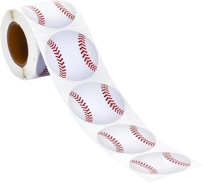 Muka 250 PCS 2 Baseball Stickers, Standard Permanent Self-Adhesive Stickers, Sports Party Supplies