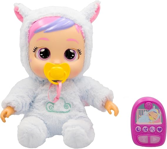 Cry Babies Jenna's Sleep Routine - Interactive Doll and Baby Monitor with 25 Sounds & Reactions! Kids Age 3 and Up