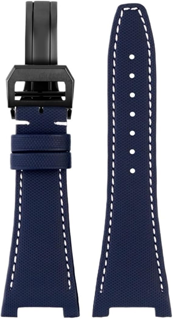 28MM Bracelet Notched Nylon Genuine Leather Strap For IWC Engineer IW500501 IW378507 IW322703 Wristband Men's Canvas Watch Band