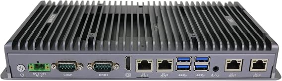 PARTAKER Industrial Computer, Fanless Mini PC, IPC, Intel Core I7 10810U, Windows 11 or Linux Ubuntu, TPM2.0, AES-NI, 9-36V, Watchdog, WOL, 4G Supported, 4 LAN, 4 COM, 32GB Ram 512GB SSD