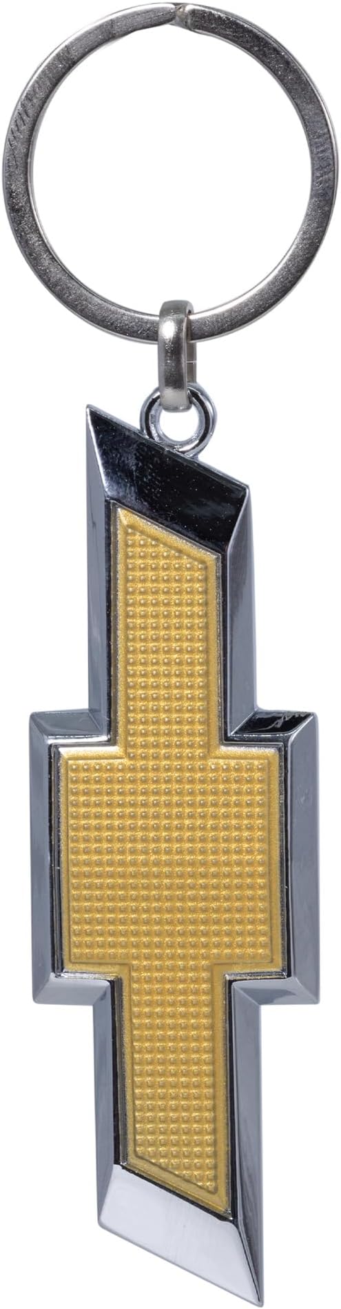 Plasticolor 004575R01 Chevrolet Textured Gold and Chrome Bowtie Enamel Key Chain