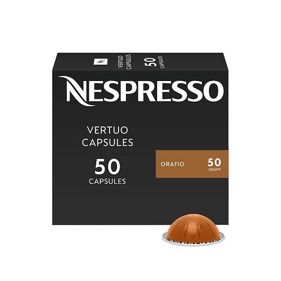 Nespresso Vertuo, Orafio, Medium Roast, 50-Count Espresso Pods | Capsules Pack of 1 Coffee