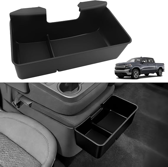 Center Console Hanging Organizer for 20192025 Silverado/Sierra 1500 & 20202025 Silverado/Sierra 2500HD 3500HD, Split Bench Seat Side Storage Box, Heavy Duty ABS