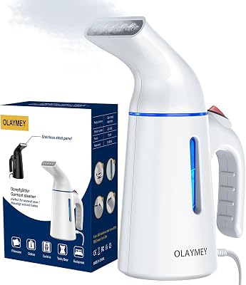 Steamer for Clothes, Hand Held Steamer for Garment Portable Steamer, 700W Strong Penetrating Travel Iron Removes Wrinkles on Clothes and Fabric 120ml Big Capacity for Office and TravelWhite