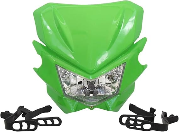 Motorcycle Headlamp Assembly For Kawasaki For Klx250 For KLX 150 450 Motorcycle Motocross Headlight Plate Universal Headlamp Dirt Bike Headlights Accessories Front Headlight(Green)
