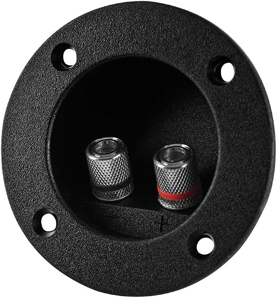 Install Bay Terminal Cup 2 Inch Round Binding Post Nickel - Each | Connects subwoofer box wiring, plated contacts resist corrosion, flush-mount design, secure hookup