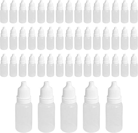 erioctry 50Pcs 8ML Empty Plastic Dropper Dropping Bottles(Drops of Plug Can Removable) Portable Plastic Dropper Refillable Bottles Containers (8ml)