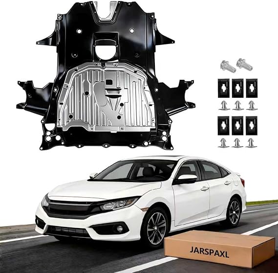 Engine Splash Shield Under Car Engine Shield Cover Compatible with Honda Civic 2016-2021, Engine Case Splash Guards Lower Engine Cover Replace Accessories Fits 74110-TBA-A00 74110TBAA00