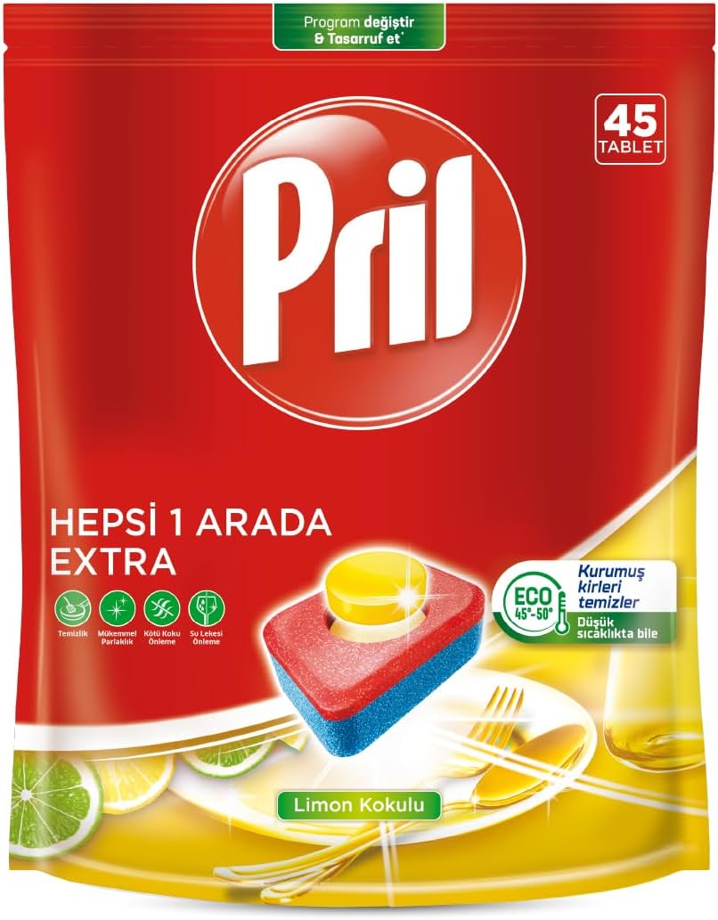 Pril All in One Extra Tablet Dish Detergent 45 Wash 1 x 45 tablets