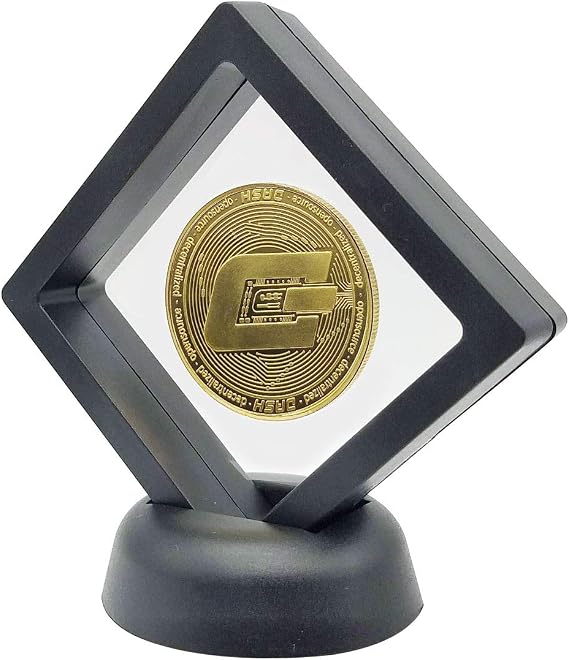 GARASANI Dashcoin Set with Display Item Case and Box, Home Room Office Decoration Collectors Set Dash Gold