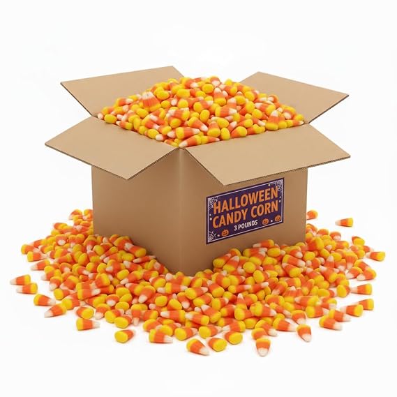 Candy Corn Halloween Candy, Original Flavor, 3 Pound Bulk Bag, Mellowcreme Fall Treats