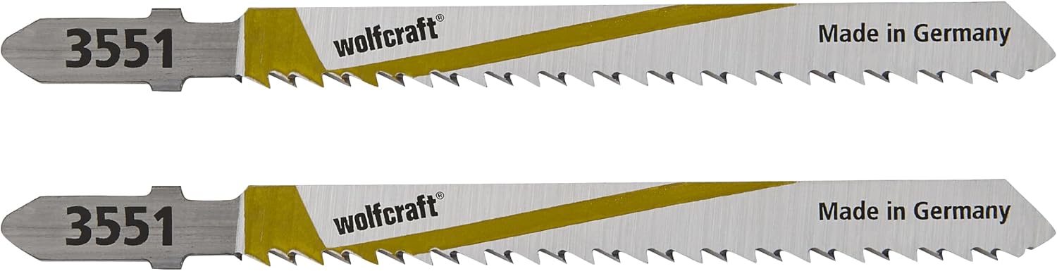 Wolfcraft 794759 3551000 L hojas Sierra de calar vástago en THCS Corte limpio y fino Pack 2, Set of 2 Pieces