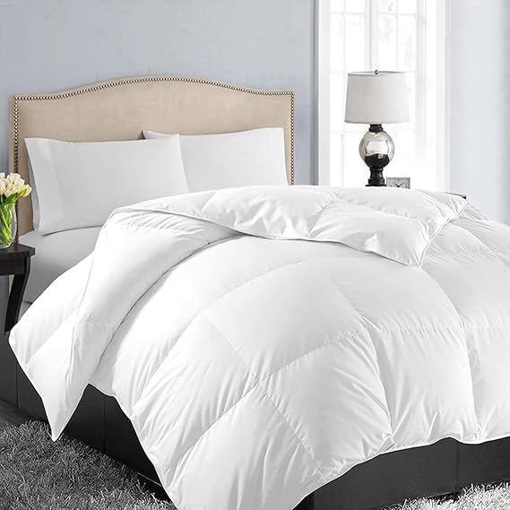 EASEL Size Down Alternative Comforter, White, 82x86 Inches