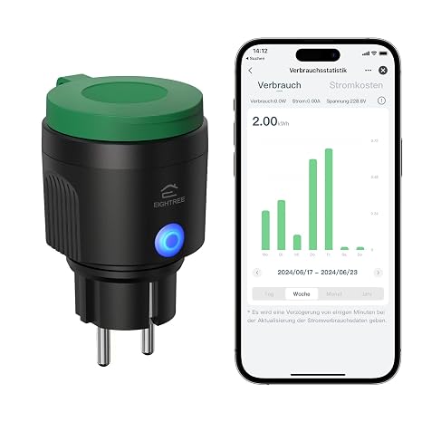 EIGHTREE WLAN Outdoor Socket IP64 Outdoor Socket Waterproof 2.4 GHz