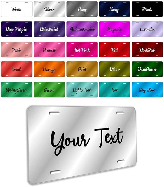 Metal Plate, Custom Personalized Text Logo Image Photo Design Work,Customized Tag Aluminum Decorative License Plates for Door Plate Wall Decor Car Truck SUV, Bikes, ATV, Golf Cart,Wagons 3 Sizes