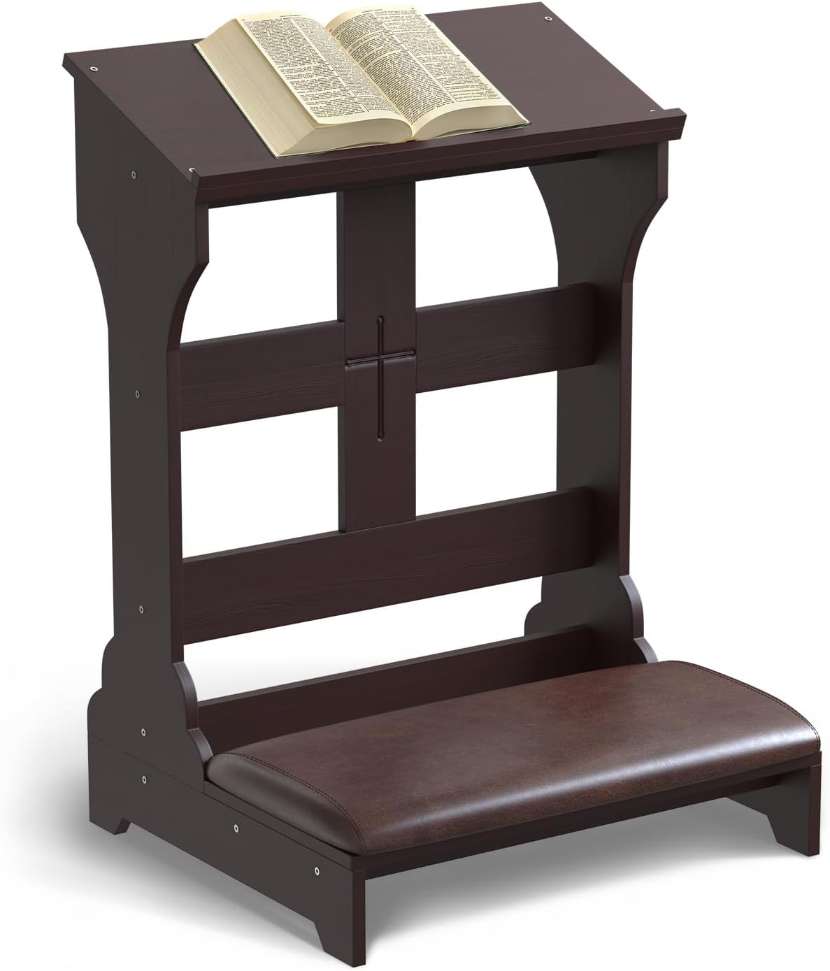 lesolar Prayer Bench Prayer Kneeler,Church Prayer Chair Stool Table, Stool Pray Table Shelf Religious Gifts for Meditation and Pray with Bench in Home