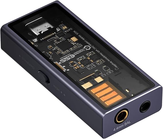 Questyle M15i Electro Purple Headphone Amplifier Portable USB C DAC Amps | [MFi Certified] Electronic Music / ACG Custom Tuning with 4.4mm/3.5mm Outputs PCM768kHz/DSD512 Hi-res Lossless Audio Adapter